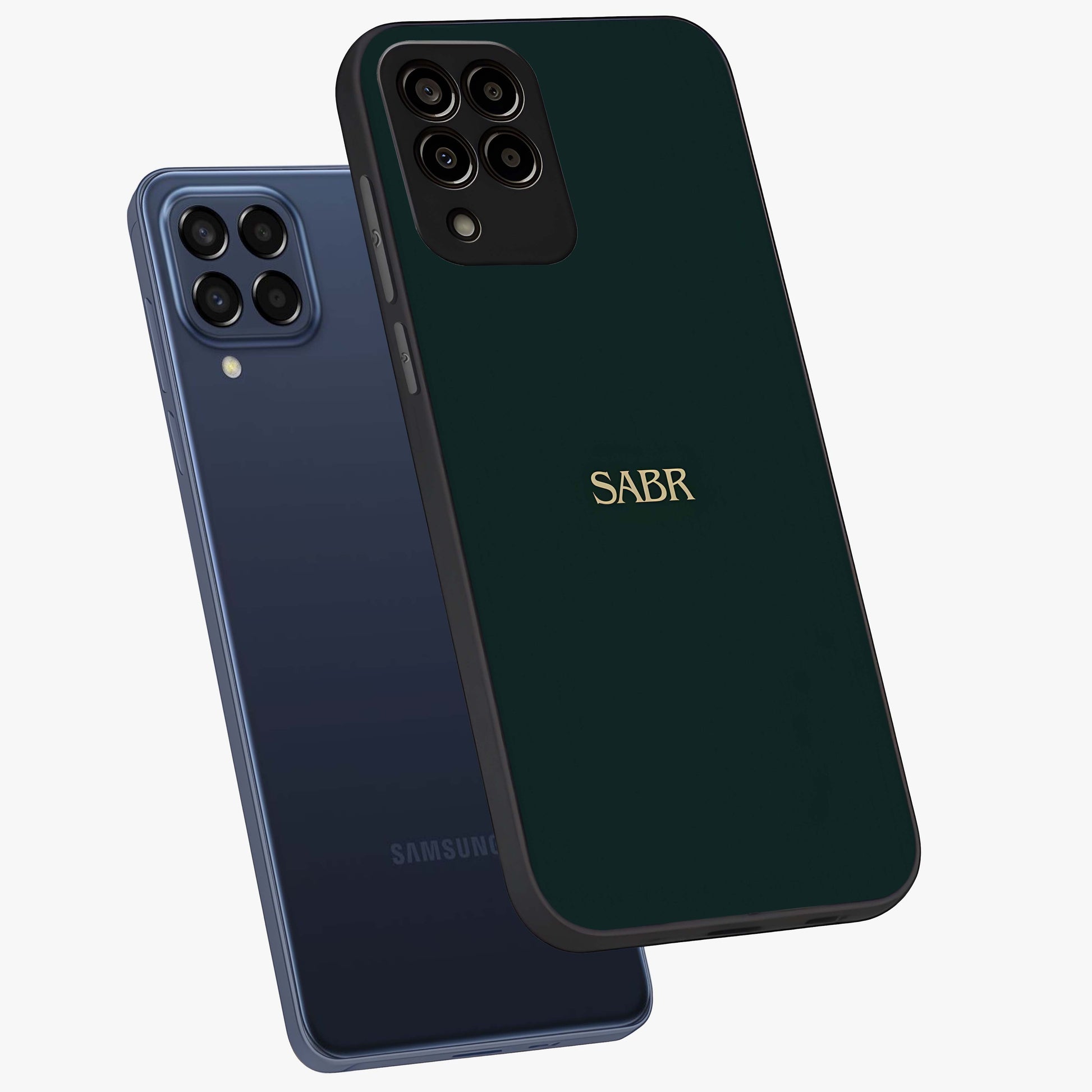 Sabr Minimal Patience Glass Case displayed in angled mockup highlighting simple inspirational design with clean aesthetic style.