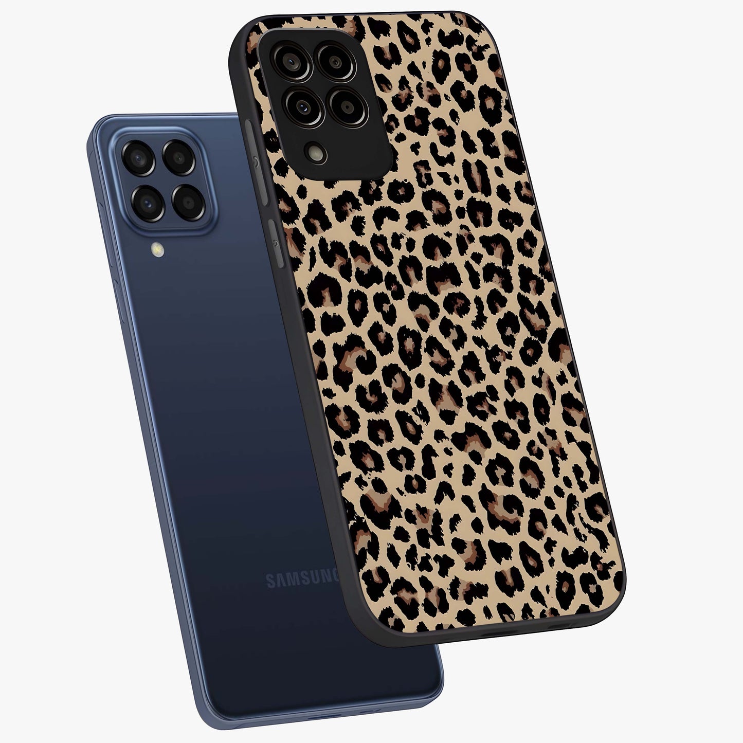 Savage Chic Pattern Glass Case displayed in angled mockup highlighting bold fashion inspired design with chic aesthetic.