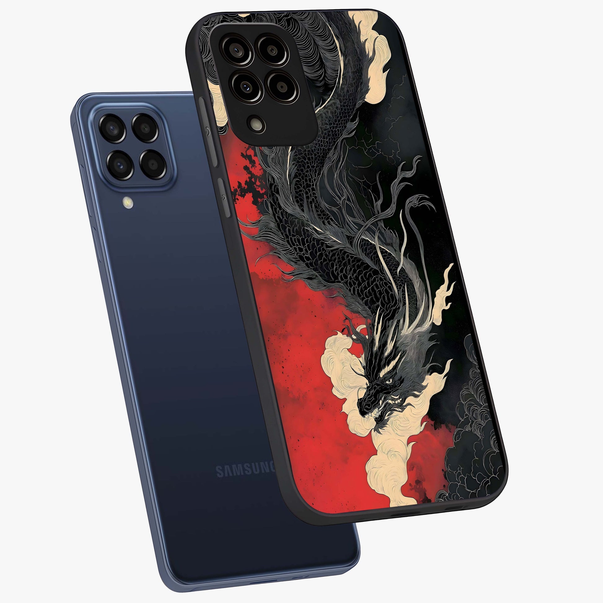 Shadow Dragon Fury Glass Case displayed in angled mockup highlighting powerful dragon illustration with dark fantasy aesthetic.