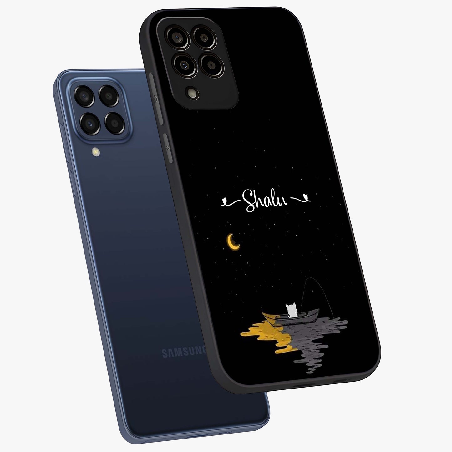 Silent Night Row Glass Case displayed in angled mockup highlighting peaceful evening design with dreamy night aesthetic.