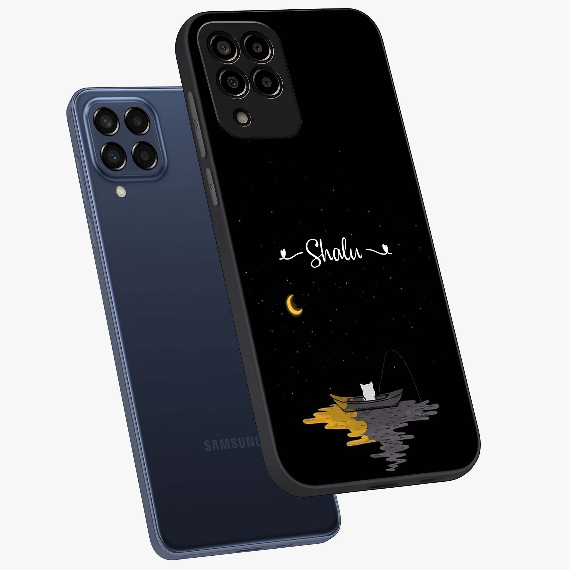 Silent Night Row Glass Case displayed in angled mockup highlighting peaceful evening design with dreamy night aesthetic.