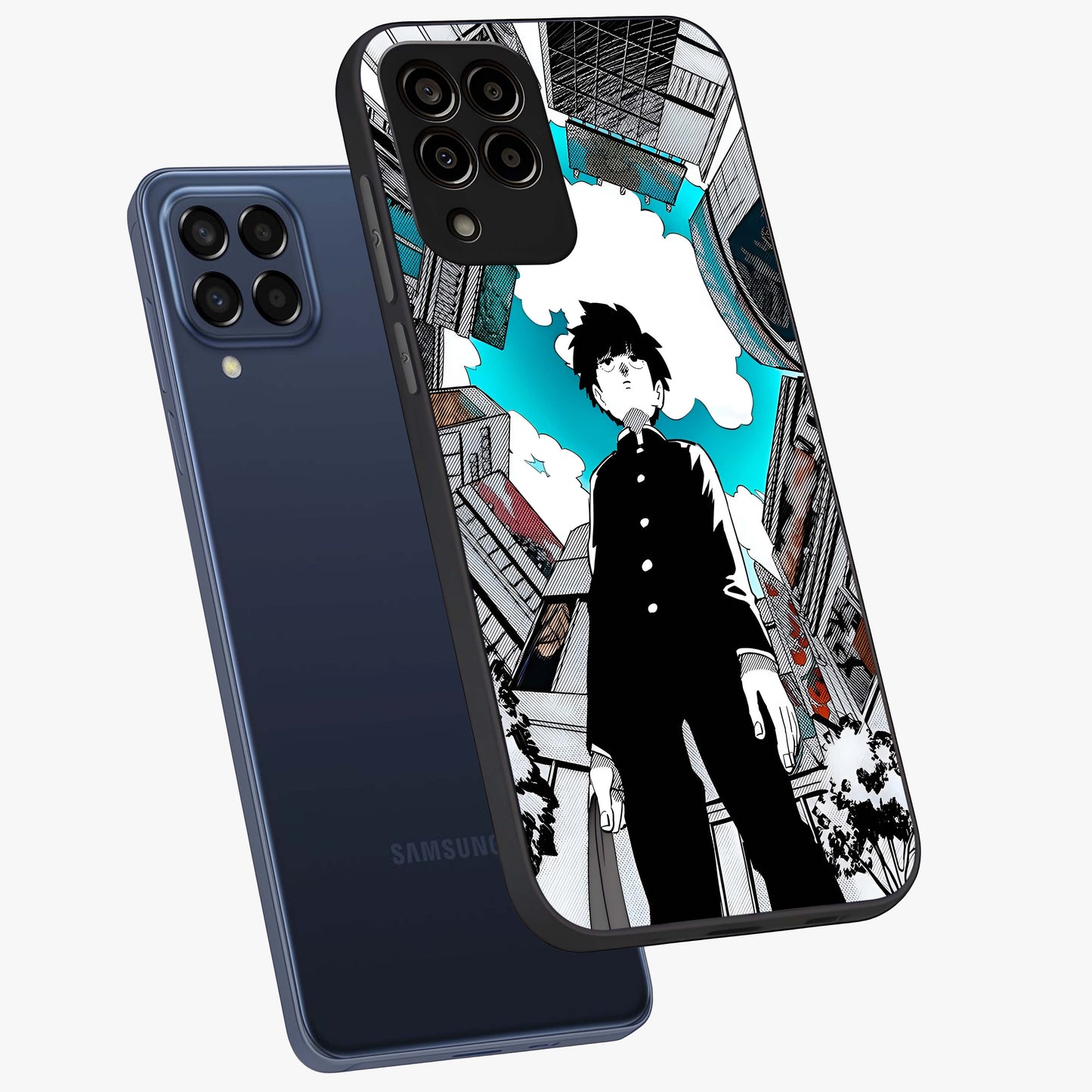 Silent Psychic Awakening Glass Case displayed in angled mockup highlighting spiritual awakening design with cosmic aesthetic.