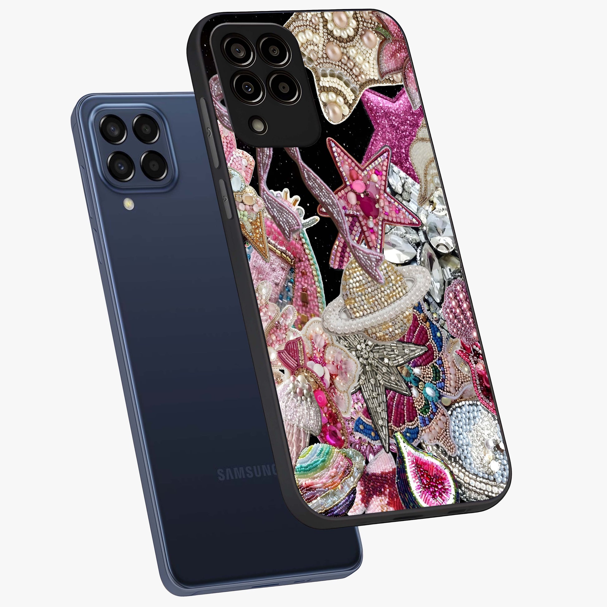 Starlit Jewel Dream Glass Case displayed in angled mockup highlighting glowing celestial jewel design with dreamy aesthetic.