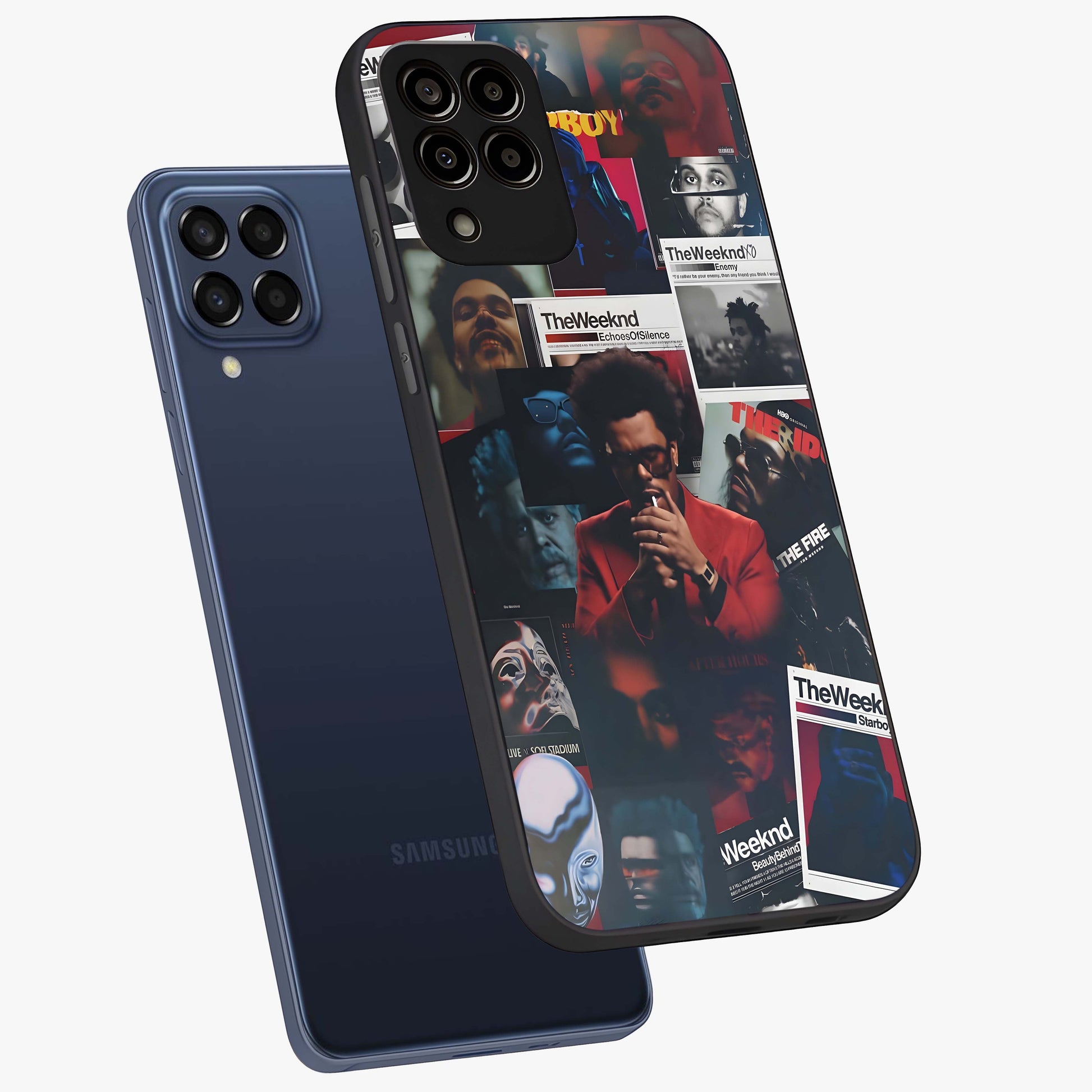 The Weeknd Glass Case displayed in angled mockup highlighting stylish pop culture inspired design with modern aesthetic.