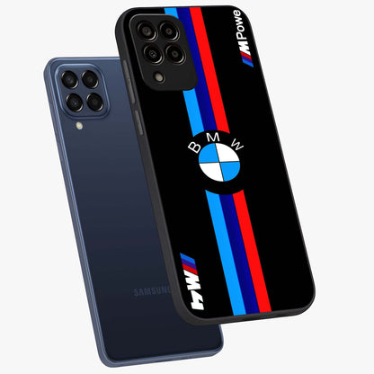 Turbo BMW Beast Glass Case displayed in angled mockup highlighting sleek racing car design with bold automotive aesthetic.
