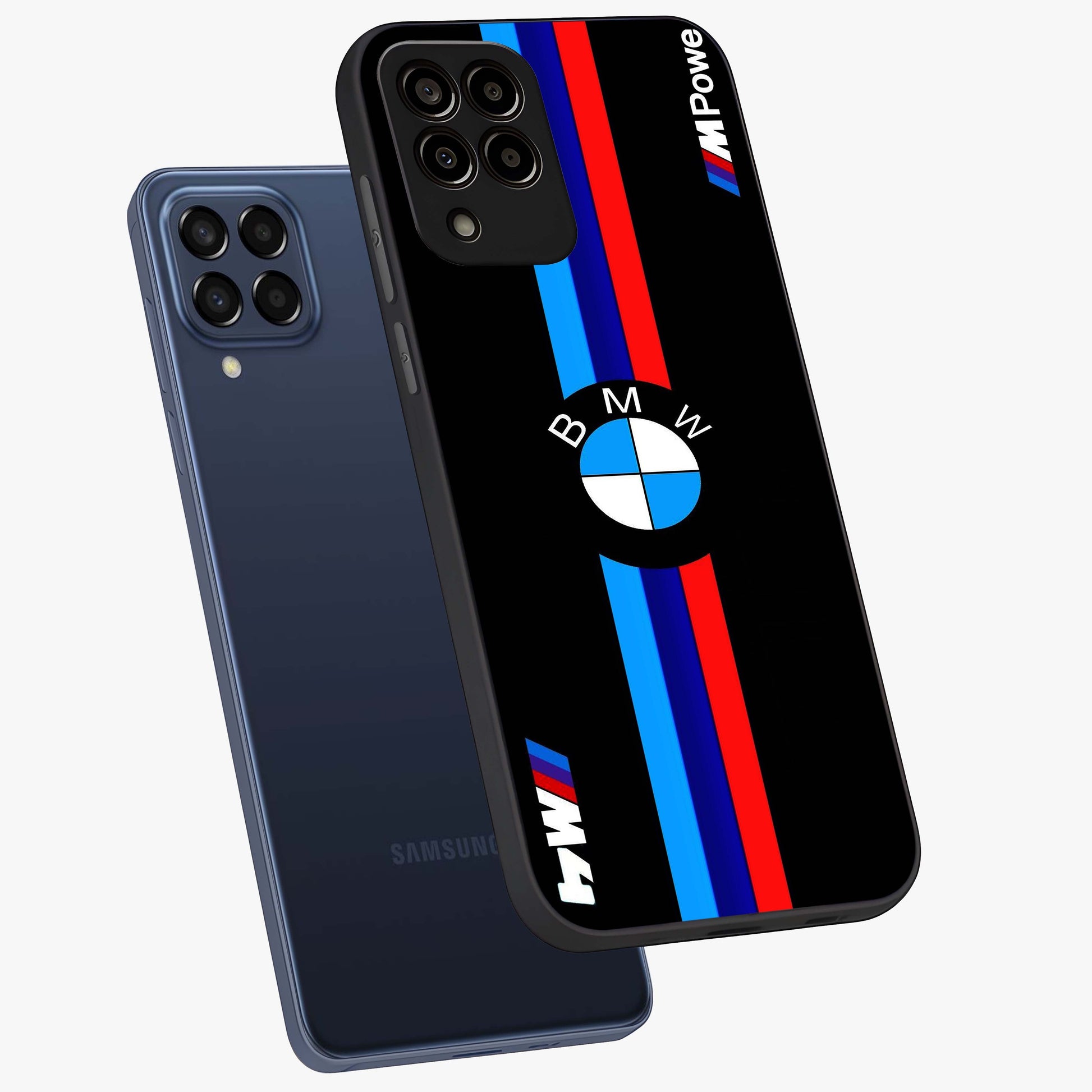 Turbo BMW Beast Glass Case displayed in angled mockup highlighting sleek racing car design with bold automotive aesthetic.