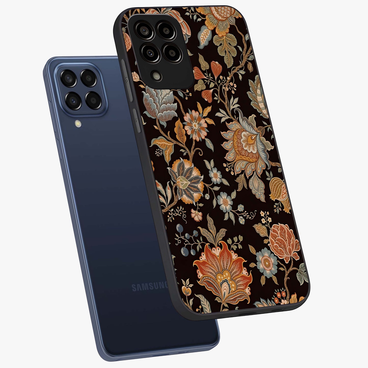Vintage Floral Dream Glass Case displayed in angled mockup highlighting elegant vintage flower design with soft aesthetic style.