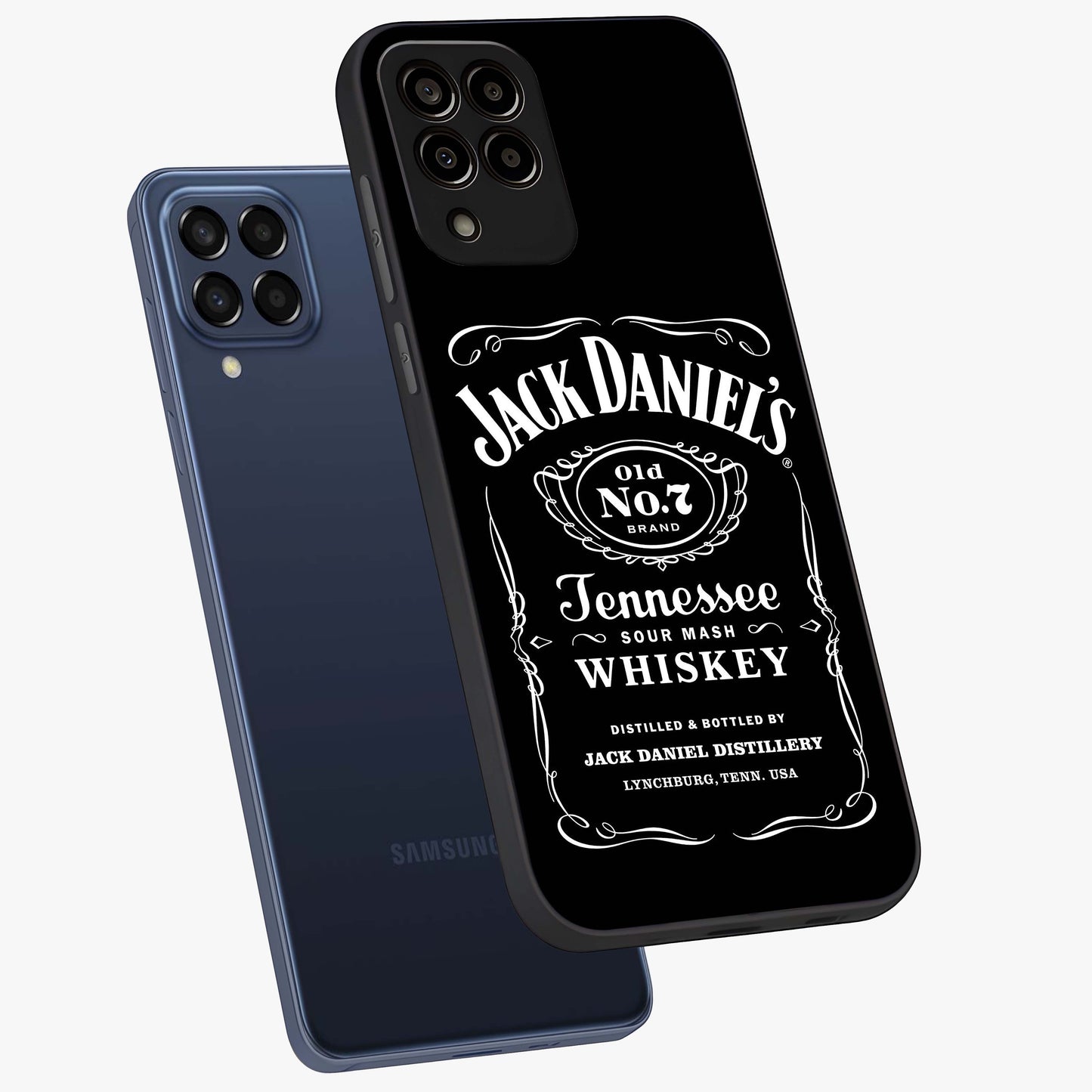 Vintage Whiskey Heritage Glass Case displayed in angled mockup highlighting retro beverage themed design with heritage aesthetic.