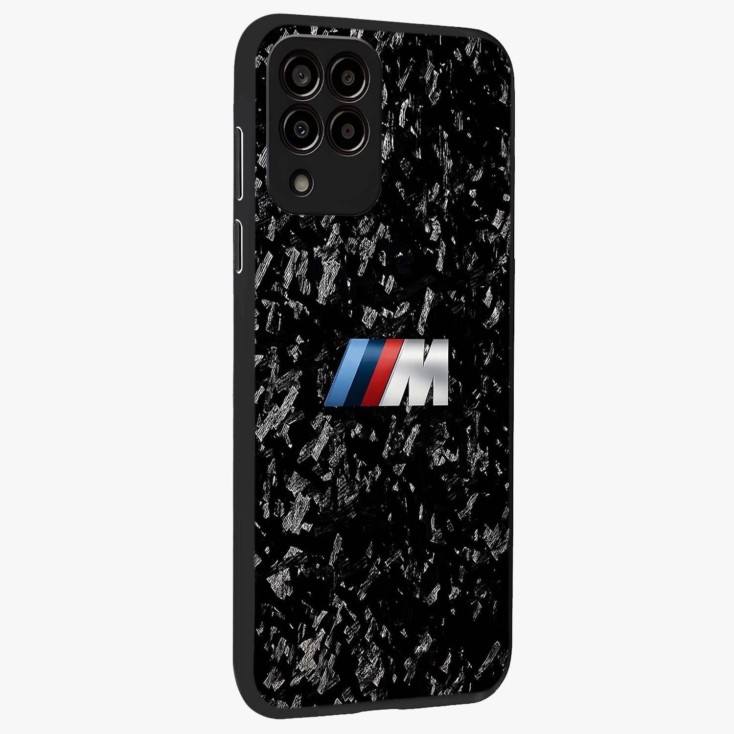 Carbon Speed Mark Glass Case upright view showcasing modern carbon speed graphic with bold automotive theme.
