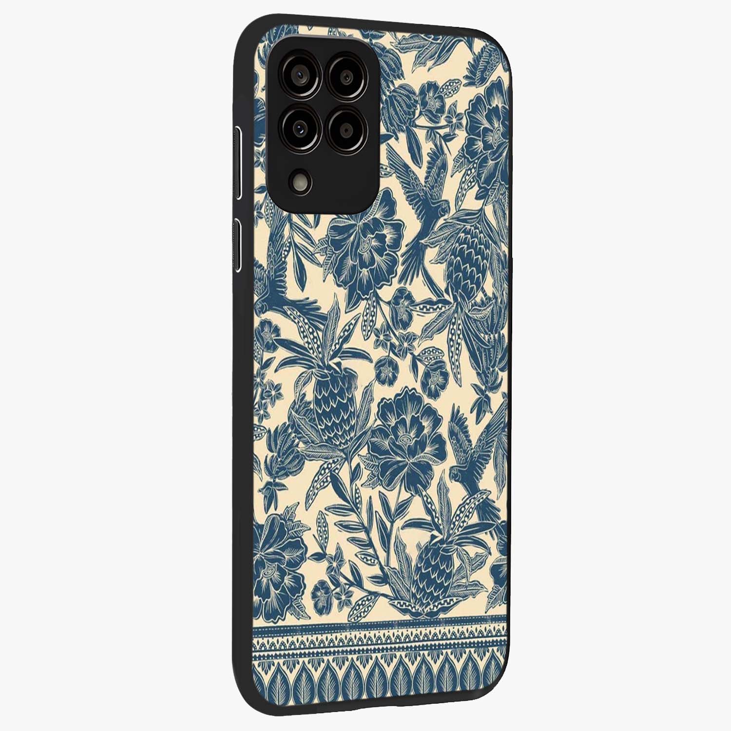 Heirloom Wild Bloom Glass Case upright view showcasing delicate wildflower artwork with timeless floral theme.
