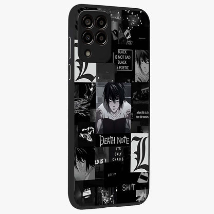 Midnight Chaos Mind Glass Case upright view showcasing expressive abstract artwork with bold dark theme.