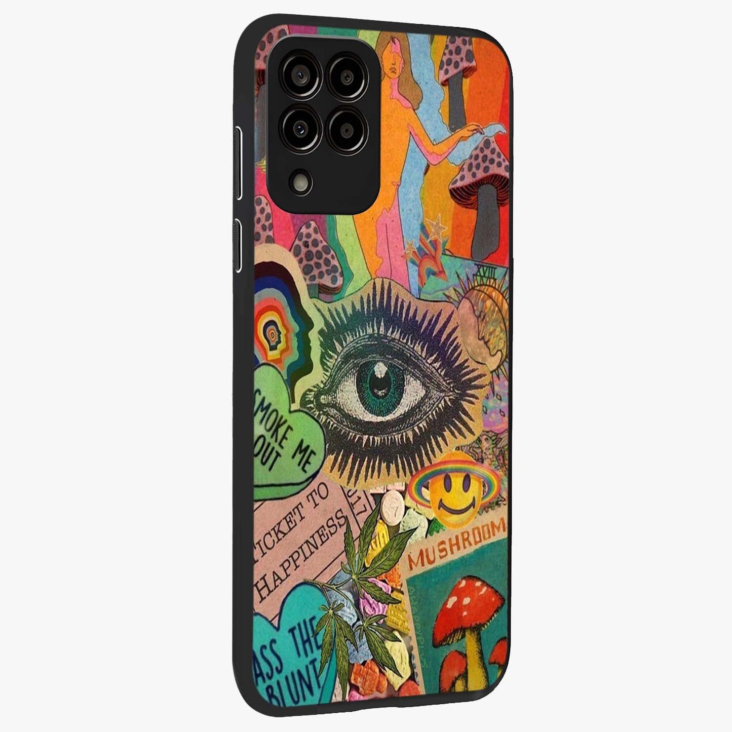 Mystic Eye Wonderland Glass Case upright view showcasing symbolic eye artwork with mysterious fantasy theme.