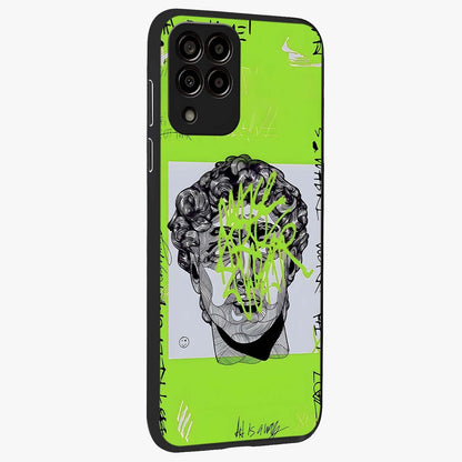 Neo Graffiti Rebellion Glass Case upright view showcasing colorful graffiti artwork with bold modern street style.