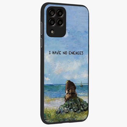 Peace Beyond War Glass Case upright view showcasing powerful peace symbol artwork with inspirational theme.