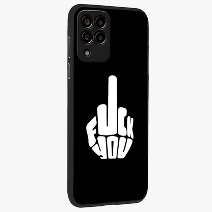 Rebel Mode On Glass Case upright view showcasing striking statement artwork with bold rebellious theme.