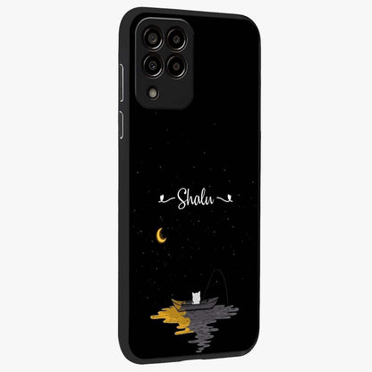 Silent Night Row Glass Case upright view showcasing tranquil night artwork with serene landscape theme.