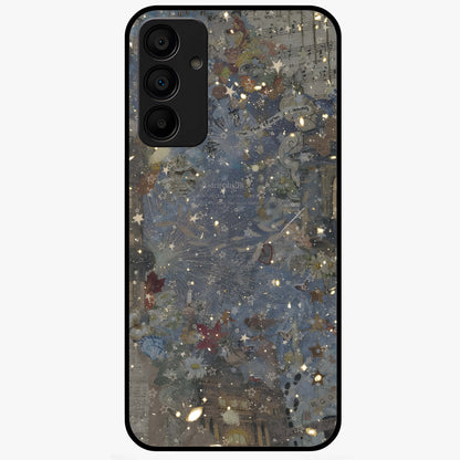 Aesthetic Astrolophia Glass Case showing flat back view with dreamy aesthetic design and glossy glass finish.