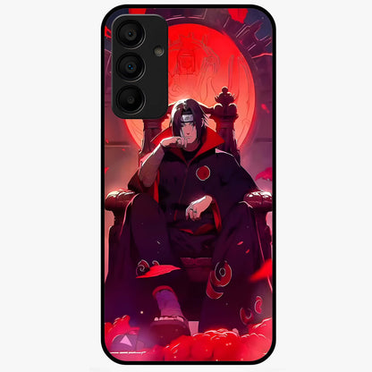 Blood Moon Sovereign Glass Case showing flat back view with mystical blood moon artwork and glossy glass finish.