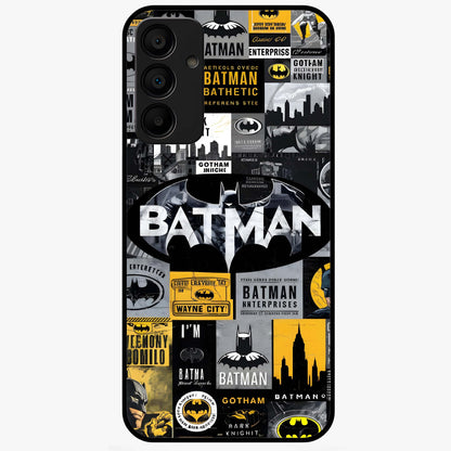 Knight Gotham Rise Glass Case showing flat back view with dark hero inspired artwork and glossy glass finish.