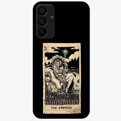 The Empress Glass Case showing flat back view with regal feminine artwork and glossy glass finish.