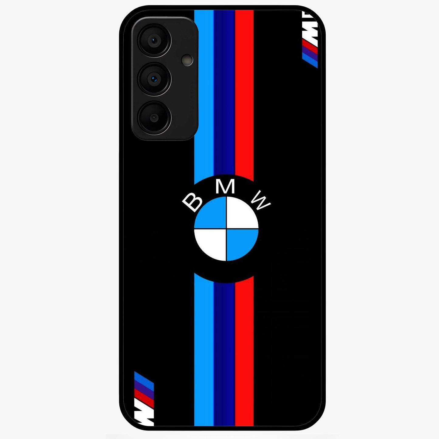 Turbo BMW Beast Glass Case showing flat back view with high performance sports car artwork and glossy glass finish.