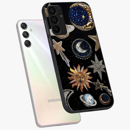 Celestial Gem Constellations Glass Case displayed in angled mockup highlighting gemstone inspired constellation design.