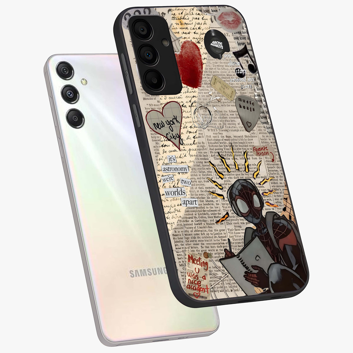 City Dream Sketch Glass Case displayed in angled mockup highlighting minimal city illustration with aesthetic sketch style.