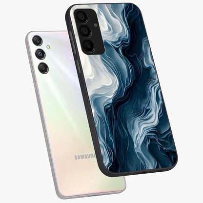 Ethereal Paper Marble Glass Case displayed in angled mockup highlighting elegant marble pattern with modern aesthetic style.