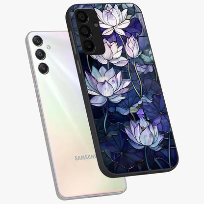 Gloss Petal Rush Glass Case displayed in angled mockup highlighting vibrant petal design with elegant floral aesthetic.