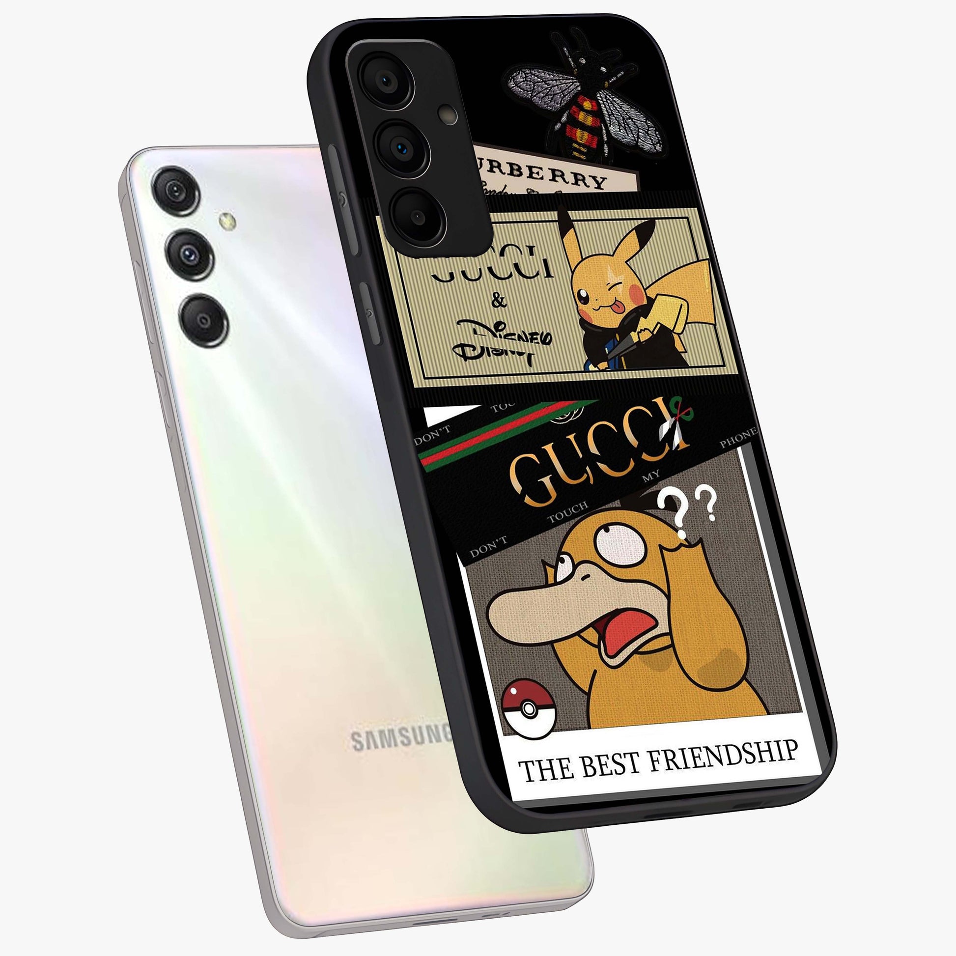 Gucci Play Mashup Glass Case displayed in angled mockup highlighting stylish fashion mashup design with bold aesthetic.
