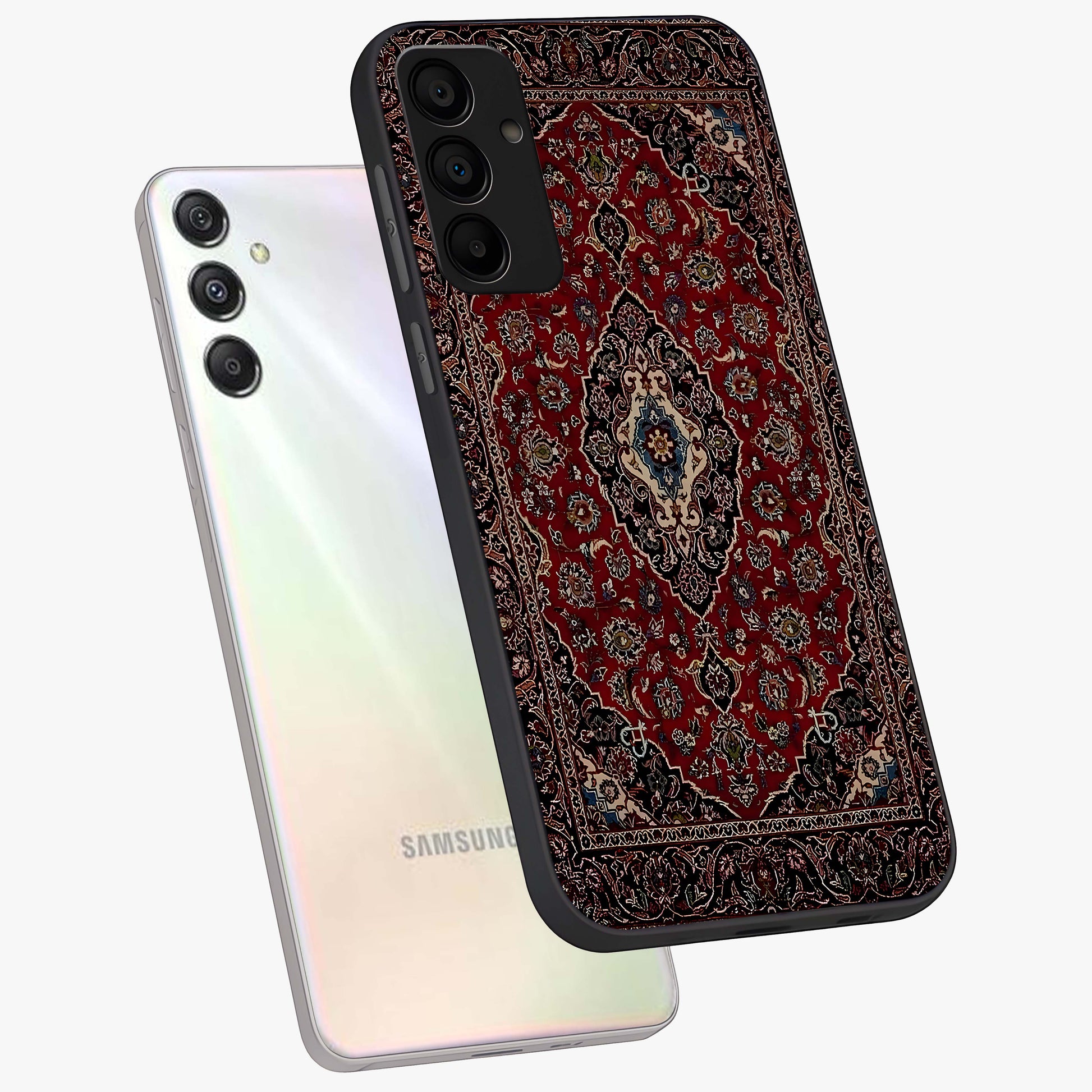 Heritage Carpet Royale Glass Case displayed in angled mockup highlighting intricate royal carpet design with heritage aesthetic.