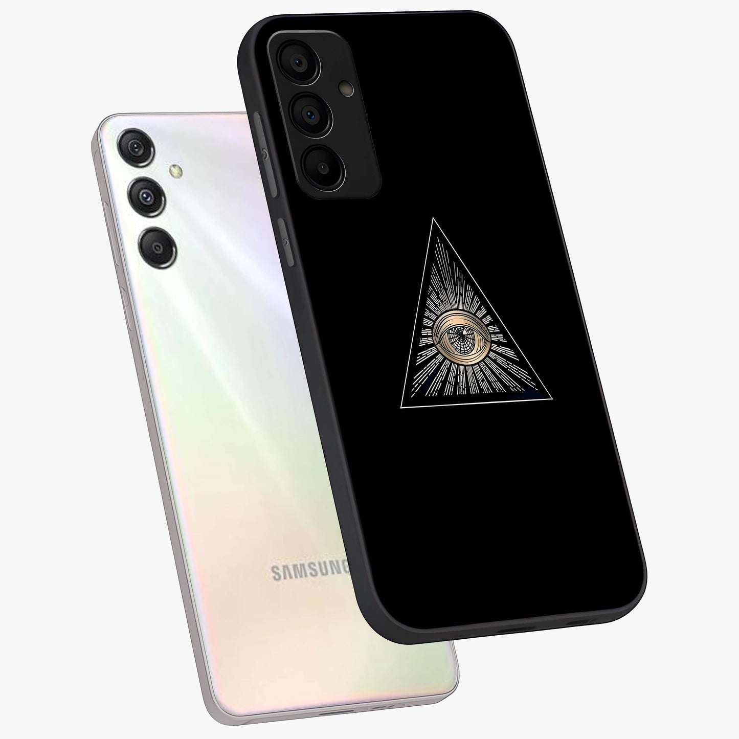 Illuminati Evil Glass Case displayed in angled mockup highlighting dark occult inspired design with bold aesthetic style.