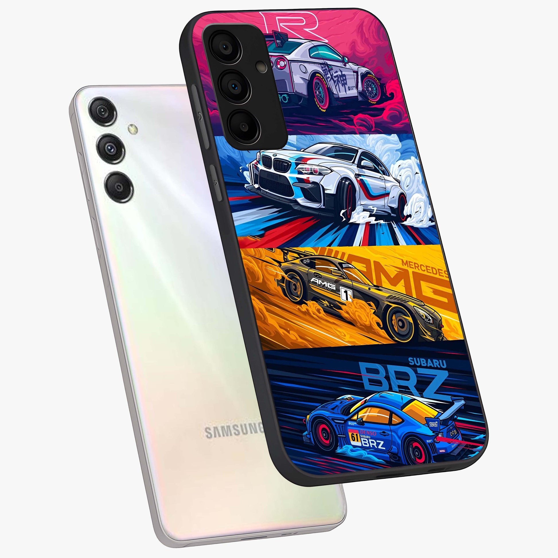 JDM Sports Car Glass Case displayed in angled mockup highlighting sleek Japanese racing car design with automotive aesthetic.