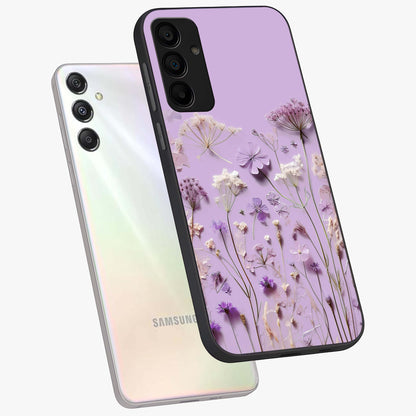 Lavender Blossom Dream Glass Case displayed in angled mockup highlighting dreamy lavender flower design with calming aesthetic style.