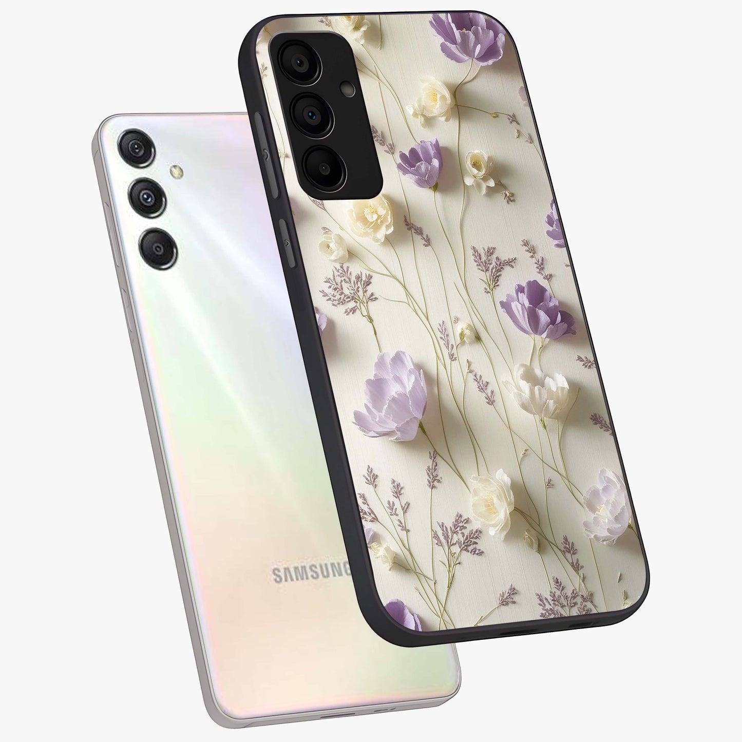 Lilac Breeze Harmony Glass Case displayed in angled mockup highlighting calm lilac breeze design with soothing aesthetic style.