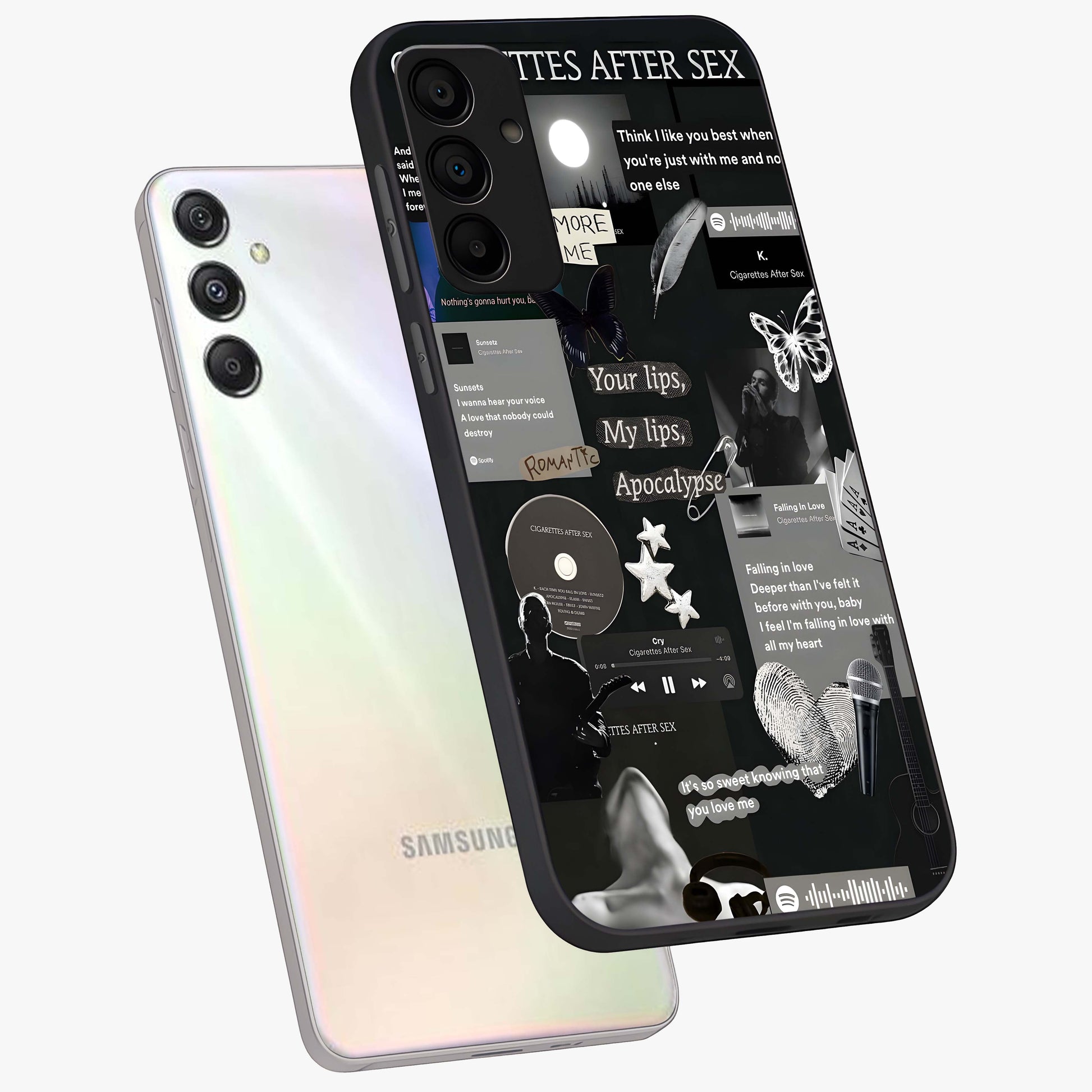 Midnight Love Echo Glass Case displayed in angled mockup highlighting elegant love inspired design with deep aesthetic style.