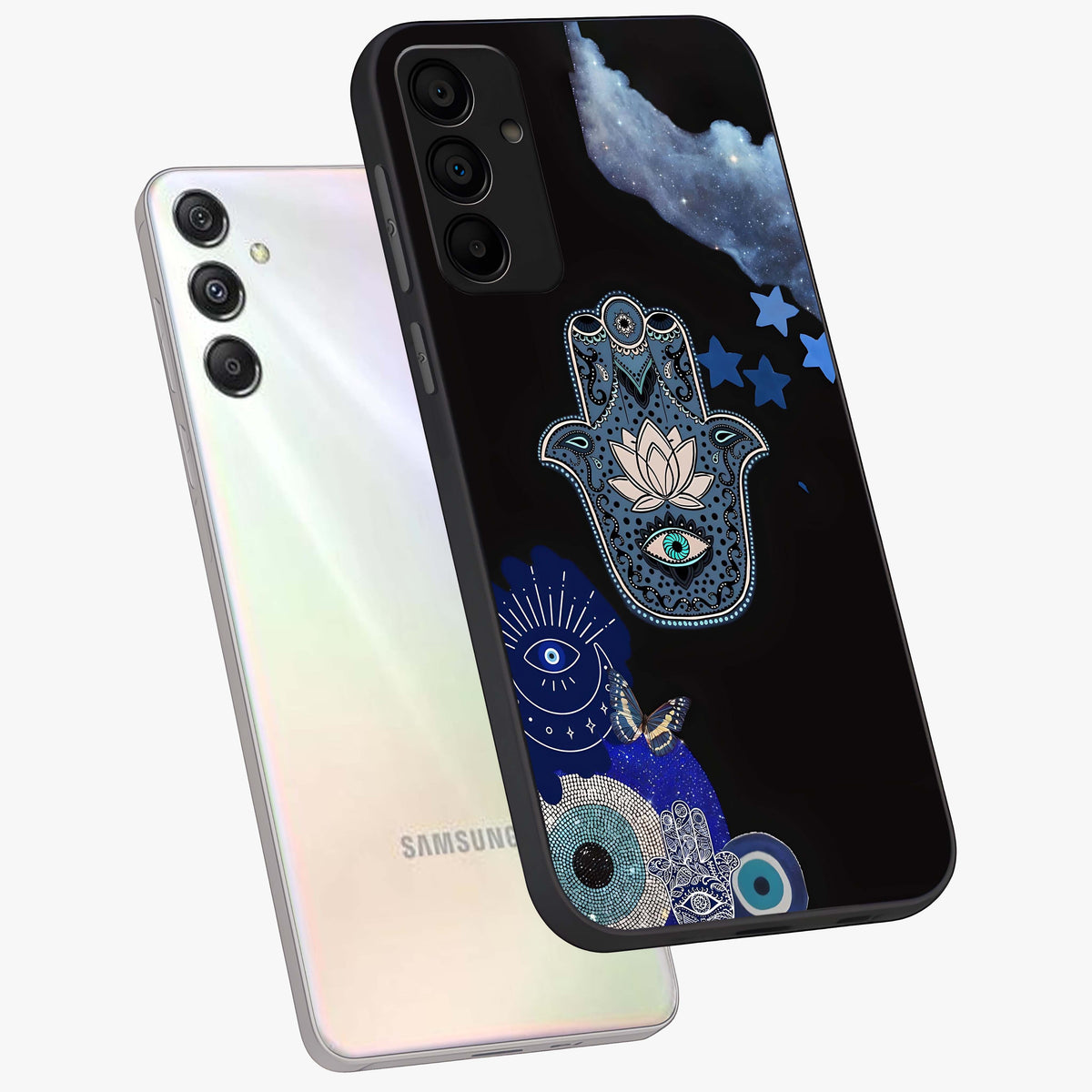 Mystic Hand Aura Glass Case displayed in angled mockup highlighting magical aura design with spiritual aesthetic style.