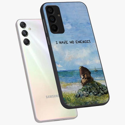 Peace Beyond War Glass Case displayed in angled mockup highlighting meaningful message design with artistic aesthetic style.