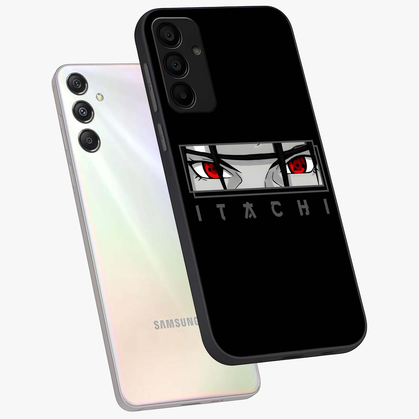 Scarlet Gaze Dominance Glass Case displayed in angled mockup highlighting intense visual design with bold scarlet aesthetic.