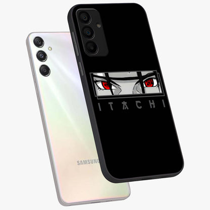 Scarlet Gaze Dominance Glass Case displayed in angled mockup highlighting intense visual design with bold scarlet aesthetic.