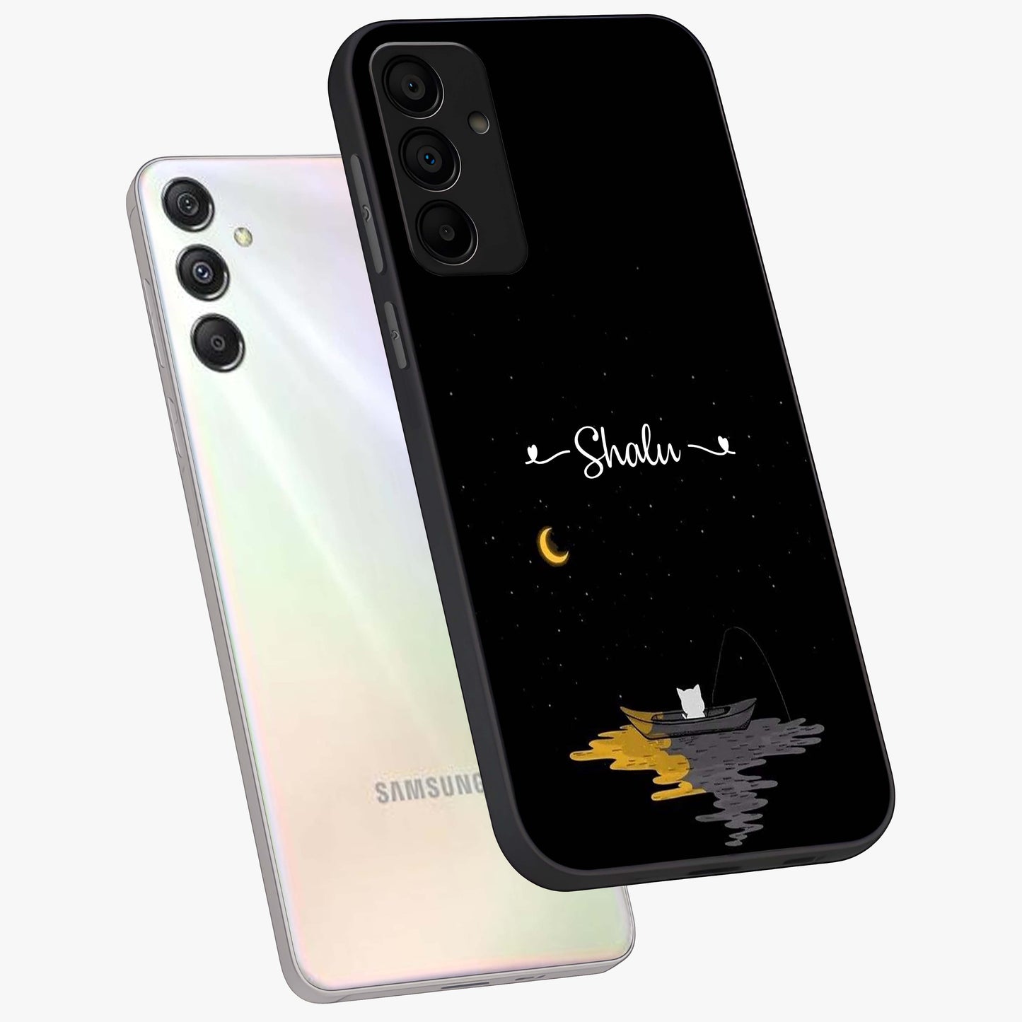 Silent Night Row Glass Case displayed in angled mockup highlighting peaceful evening design with dreamy night aesthetic.