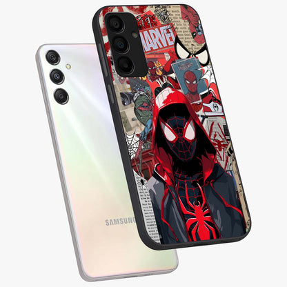 Spider Collage Street Glass Case displayed in angled mockup highlighting dynamic street style collage design with comic aesthetic.