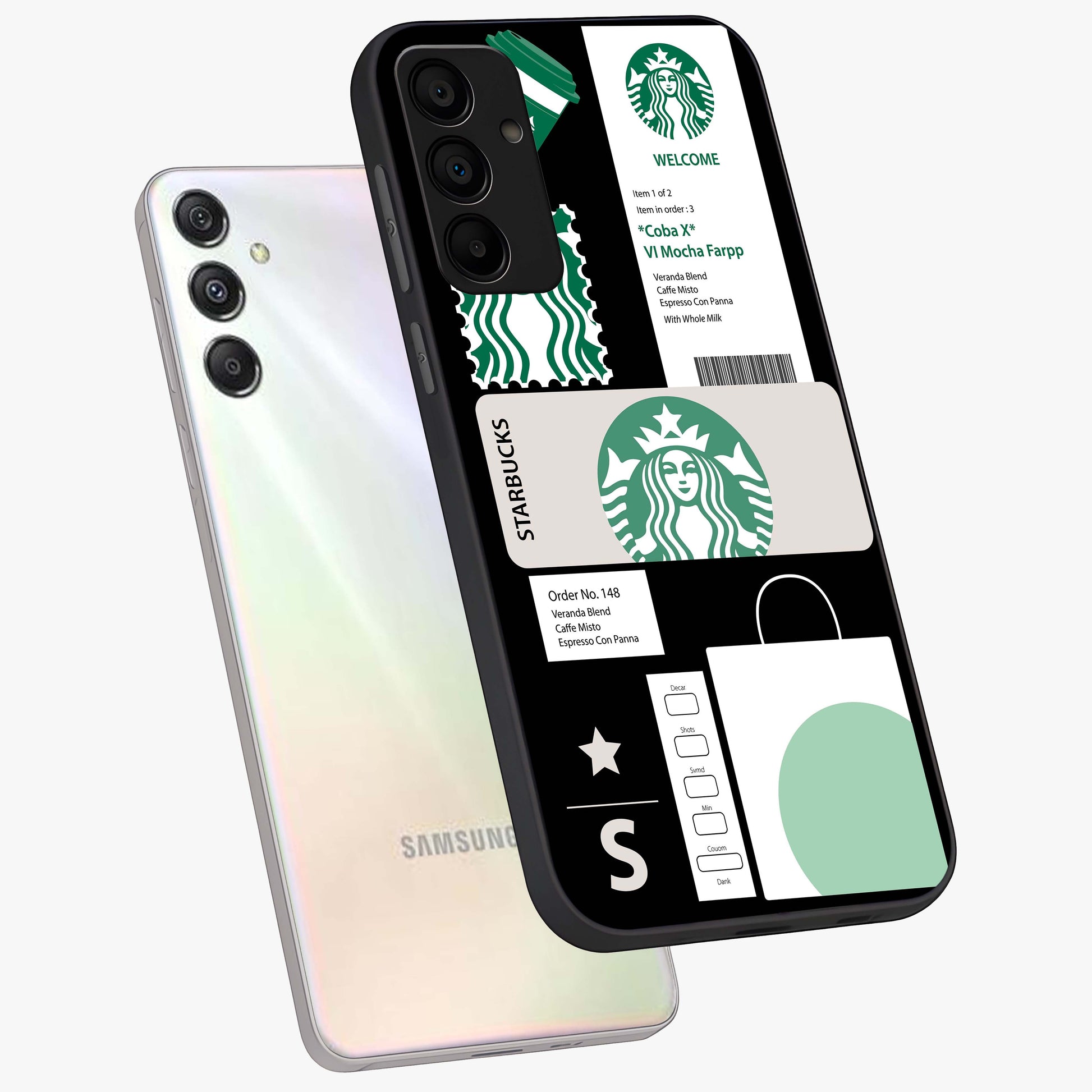 Starbucks Mocha Glass Case displayed in angled mockup highlighting stylish mocha themed design with cozy café aesthetic.