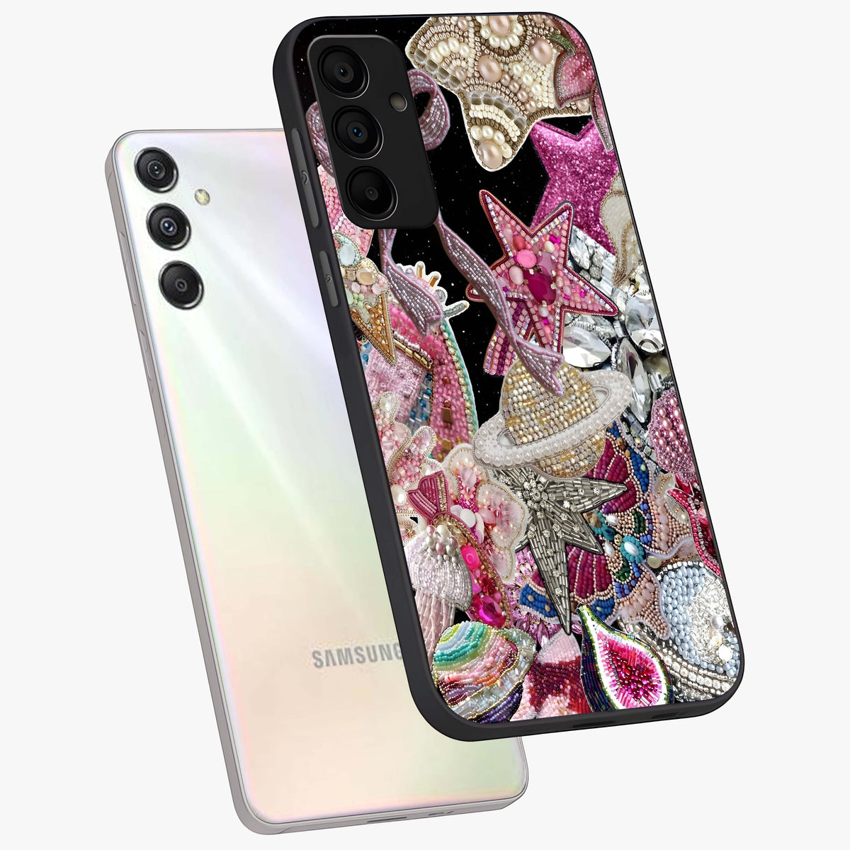 Starlit Jewel Dream Glass Case displayed in angled mockup highlighting glowing celestial jewel design with dreamy aesthetic.