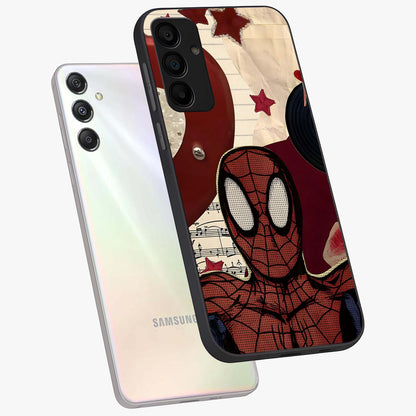 Web Warrior Vibes Glass Case displayed in angled mockup highlighting dynamic web design with comic style aesthetic.