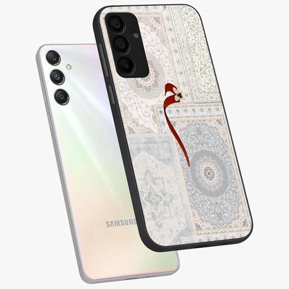 White Aesthetic Bow Glass Case displayed in angled mockup highlighting clean bow design with soft aesthetic style.