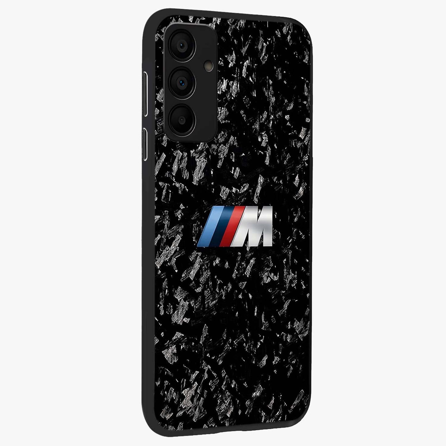 Carbon Speed Mark Glass Case upright view showcasing modern carbon speed graphic with bold automotive theme.