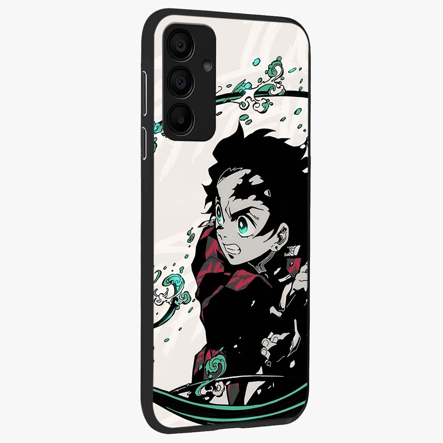 Demon Slayer Glass Case upright view showcasing powerful anime artwork with intense warrior theme.