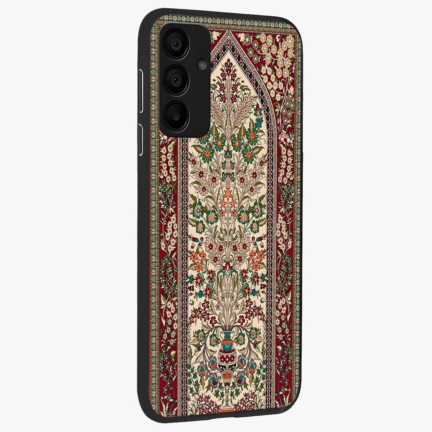 Persian Inspired Glass Case upright view showcasing decorative Persian artwork with rich heritage theme.