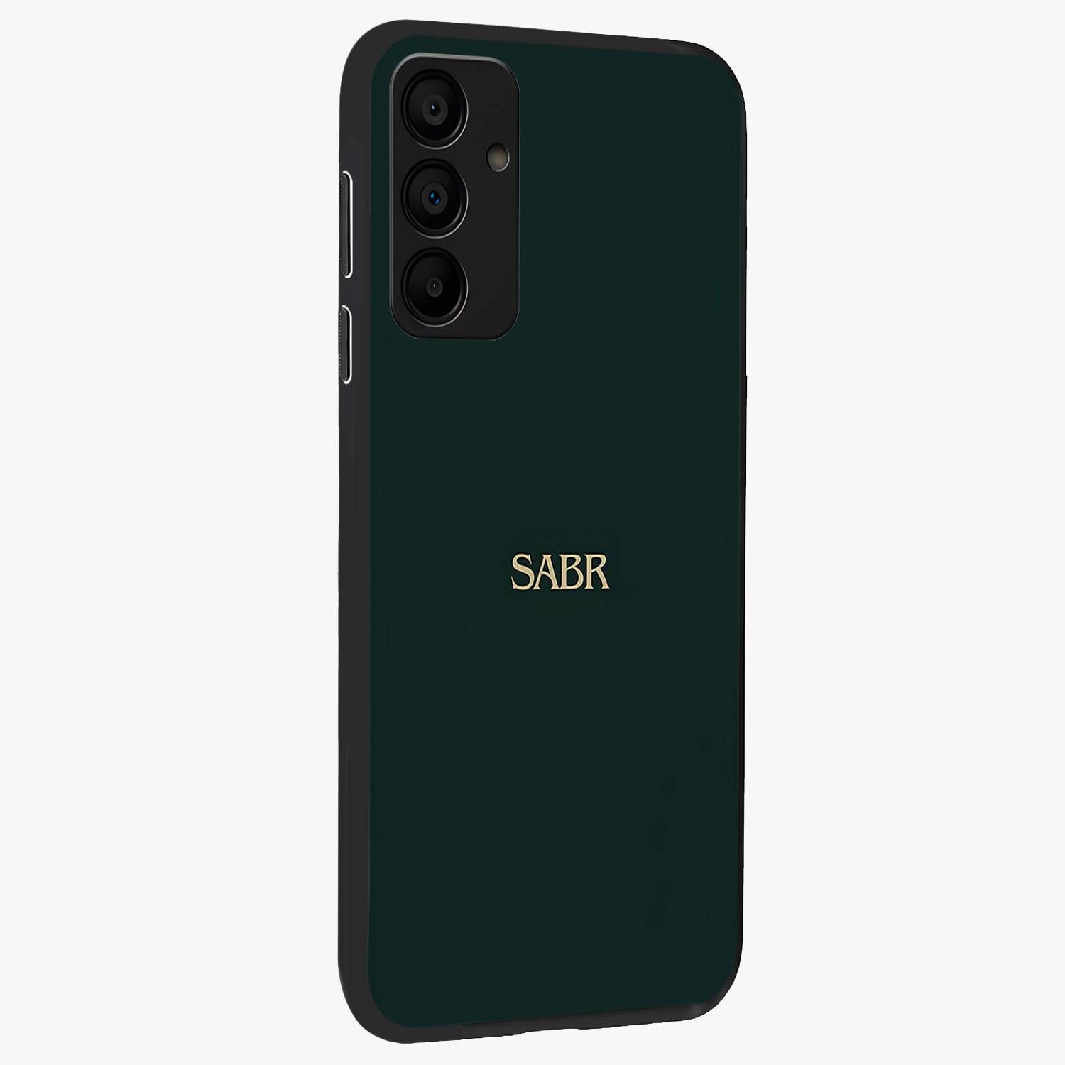 Sabr Minimal Patience Glass Case upright view showcasing calm minimalist artwork with motivational patience theme.